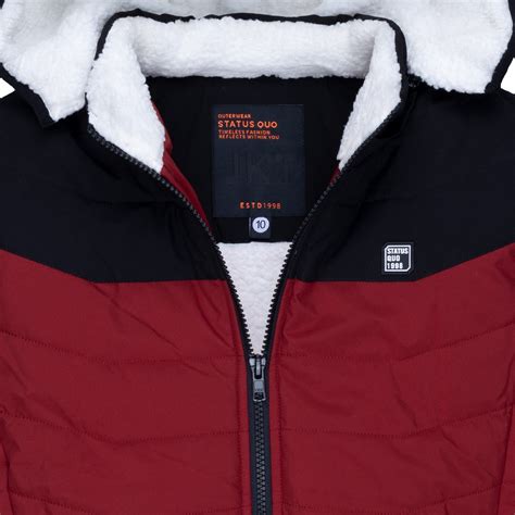 Buy Red/Black Colour Block Hooded Jacket for Boys | Status Quo