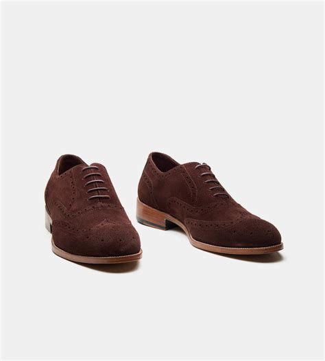Blake Stitched Brown Suede Wingtip Oxfords Shoes – Kozasko