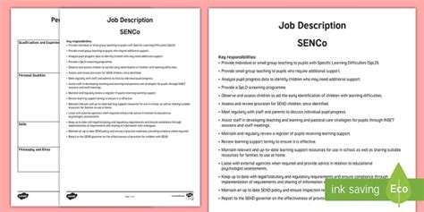 SENCo Job Description and Person Specification Adult Guidance