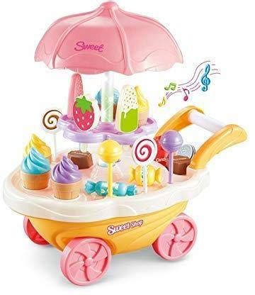 Rustic Mini Sweet Candy Shop Cart & Ice Cream Role Play Set - Mini ...