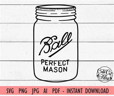 Buy Mason Jar SVG PNG Mason Jar Clipart Mason Jar Clip Art Online in ...