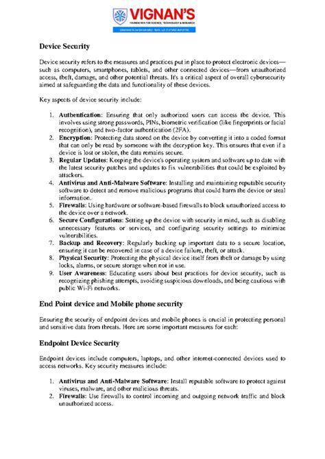 Device Security - Device Security Device security refers to the ...