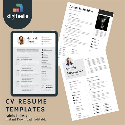 CV Resume Templates (Adobe InDesign) – CRAFTORY STUDIO
