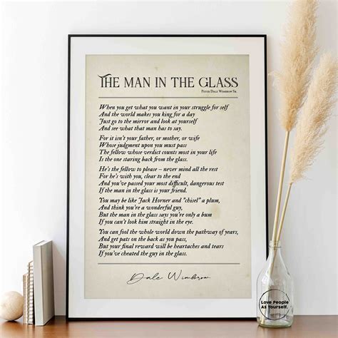 The Man in the Glass Poster Print, Dale Wimbrow Poem Poetry Wall Art ...