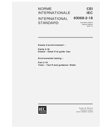 IEC 60068-2-18 Ed. 2.0 b:2000, Environmental testing - Part 2-18: Tests ...