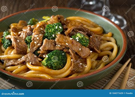 Beef Teriyaki with Udon Noodles Stock Image - Image of tasty, udon ...