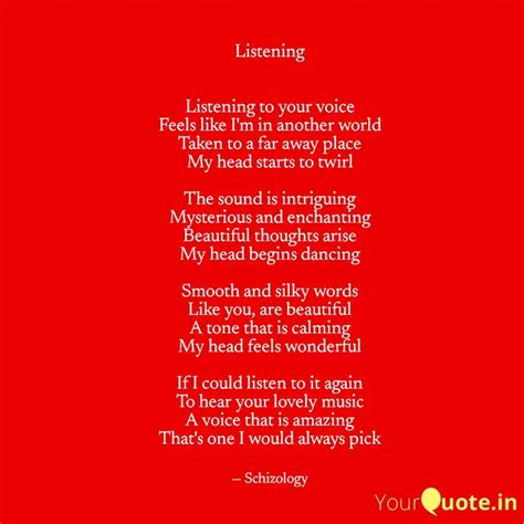 Listening Listening to ... | Quotes & Writings by Charles 1972 | YourQuote