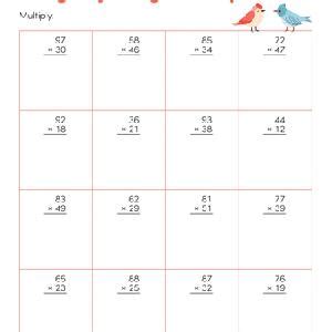 Two-Digit by Two Digit Multiplication 4th Grade 的图像结果