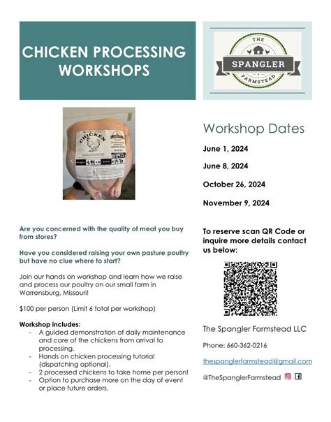 Chicken Processing Workshop, The Spangler Farmstead, 26 NW 625th Rd ...