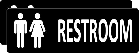 Buy 2 Pack Restroom Sign for Business and home - Self-Adhesive Metal ...