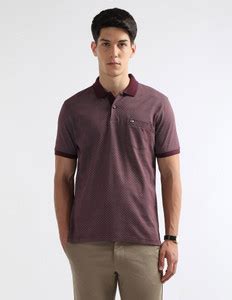 Arrow Sport Geometric Print Men Polo Neck Purple T-Shirt - Buy Arrow ...