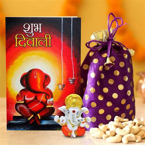 TIED RIBBONS Gift Combo Pack with Small Ganesh Statue and Cashew (100g ...