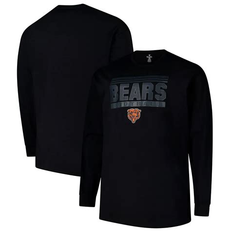Men's Profile Black Chicago Bears Big & Tall Pop Long Sleeve T-Shirt