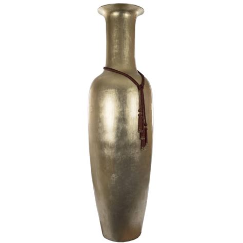Large Gold Leaf Baluster-Shaped Floor Vase For Sale at 1stDibs | gold ...