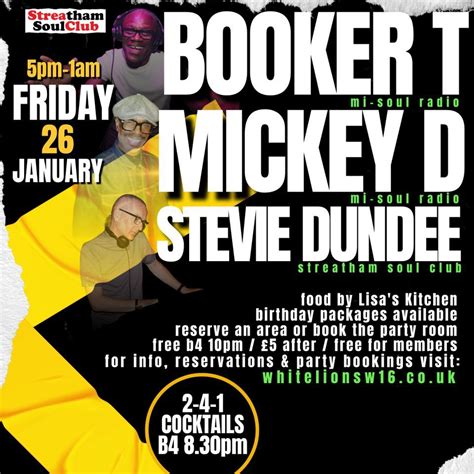 DJs Booker T, Mickey D and Stevie Dundee, The White Lion SW16, London ...