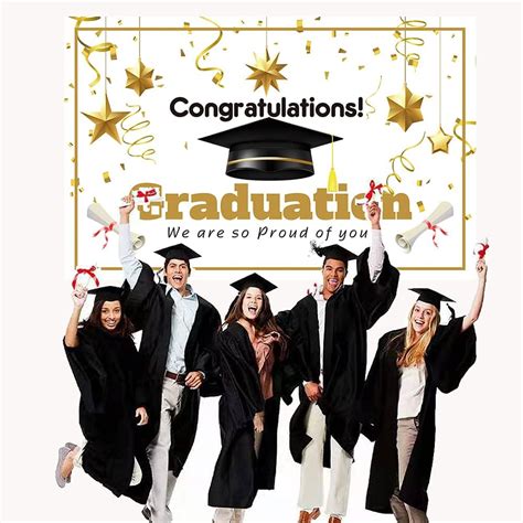 Buy 2022 Graduation Decorations Party Backdrop Banner with Black ...