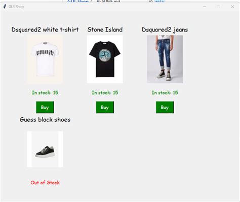 Image result for Online Shop GUI Python Code