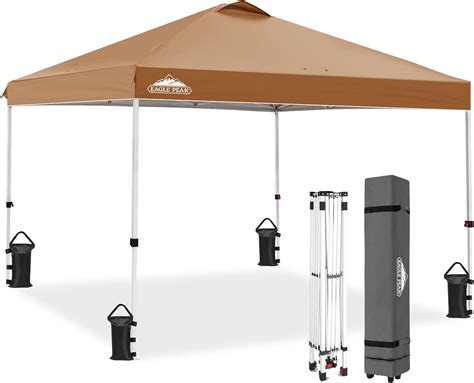 Amazon.com : EAGLE PEAK Pop Up Canopy Tent with Wheeled Carry Bag, 8 ...