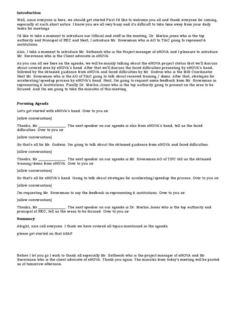 Image result for Sample Meeting Conversation Script