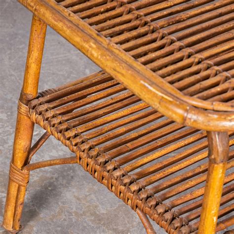 1950’s Original Rattan French Low Side Table For Sale at 1stDibs