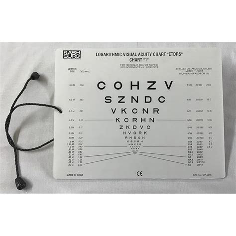 Buy Sloan Letter Near Vision Eye Chart with 16 Inch Cord Online at ...