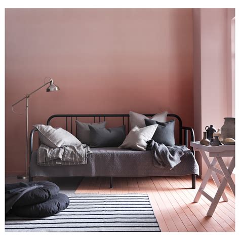 FYRESDAL day-bed with 2 mattresses, black/Vannareid extra firm, 80x200 ...