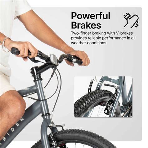 Mountain Bike Rockrider ST30 Grey - 7 Speed, MTB Tyres, Unisex Frame, V ...