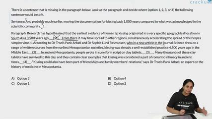 [Video] There is a sentence that is missing in the paragraph below ...