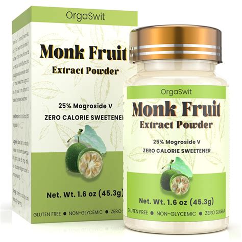 Amazon.com: 1.6 oz Organic Monk Fruit Extract Powder, 100% Pure Zero ...