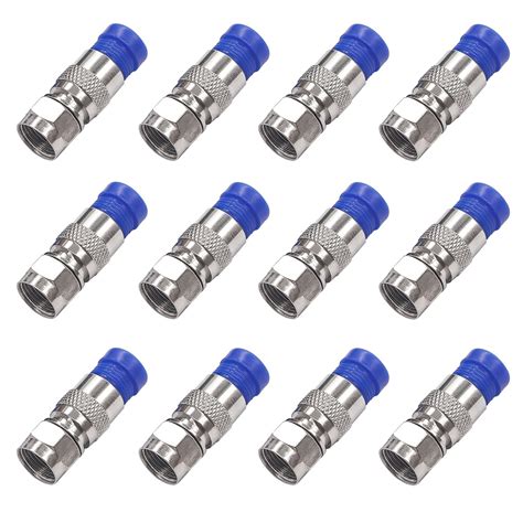 Taiss 12PCS RG6 Compression connectors,Coaxial Cable Connector F Type ...