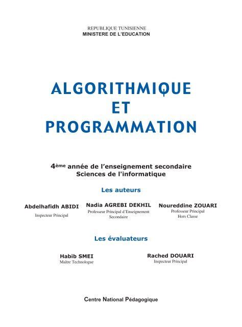 Algorithmique Et Programmation ENC 的图像结果