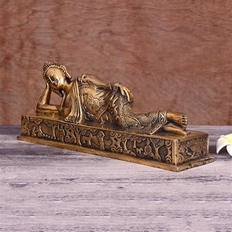Brass Sleeping/Resting Buddha Statue (4.5") – Vedansh Craft