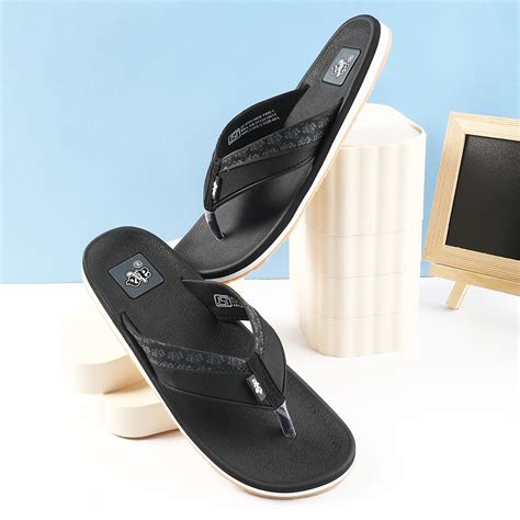 Buy A-HA Casual Black Flip Flops For Men ANCO-03 By Liberty