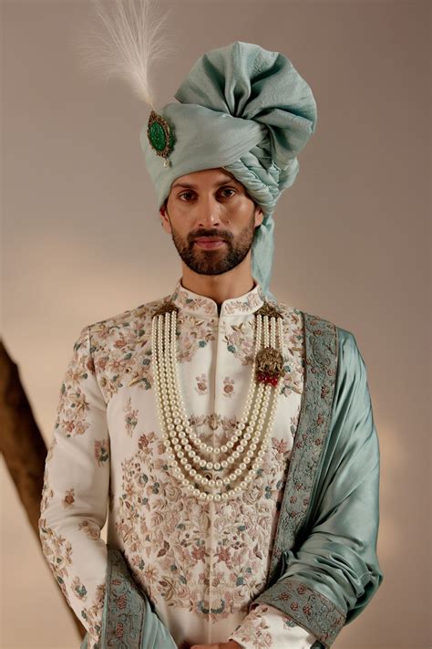 Jatin Malik - Opaline Sherwani Set - Elahe