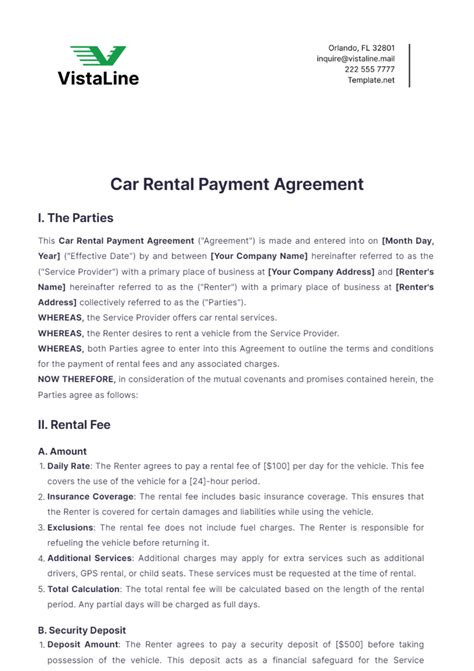 Free Car Rental Agreement Templates, Editable and Printable