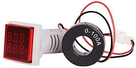XM-INDIA 500V-100A-AC-Indicator-Voltmeter-Amperemeter-Square-RED ...
