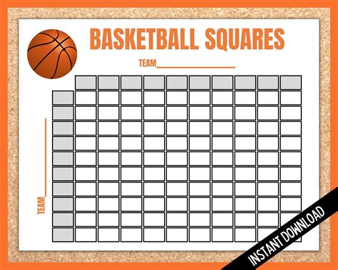 Printable Basketball Squares Game, Collage Basketball Party Games ...