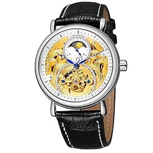 Buy FORSINING Men Automatic Watches Tourbillon Skeleton Watch Moon ...