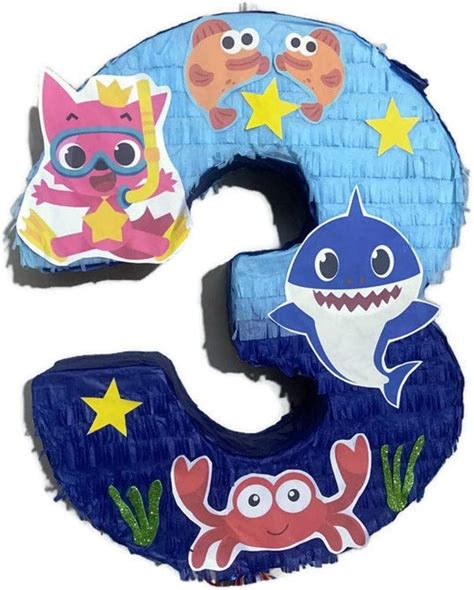 Buy IPINATA Blue Shark Number Three Pinata at Ubuy India