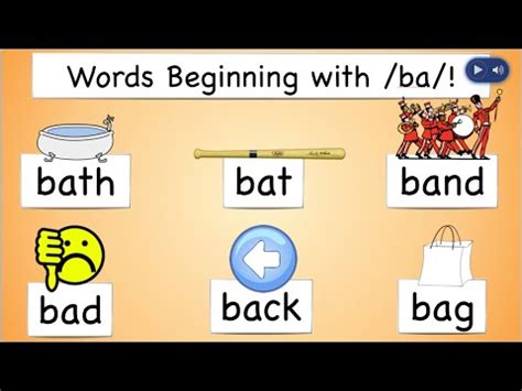 Phonics for Kindergarten and First Grade: Words Beginning with /ba/ bad ...