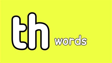 th word vocabulary | words starting with th | th words | Digraphs th ...