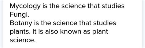 Difference between Botany and mycology - Brainly.in