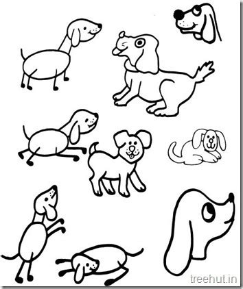 Cute Dog Drawing and Coloring Pages