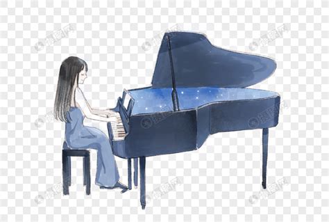 女生弹钢琴元素素材下载-正版素材401771643-摄图网