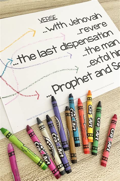 Praise to the Man Line Match Puzzle - Primary Singing