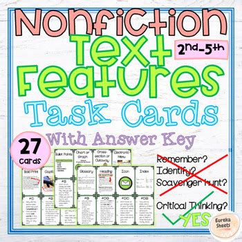 Image result for Text Features Task Cards