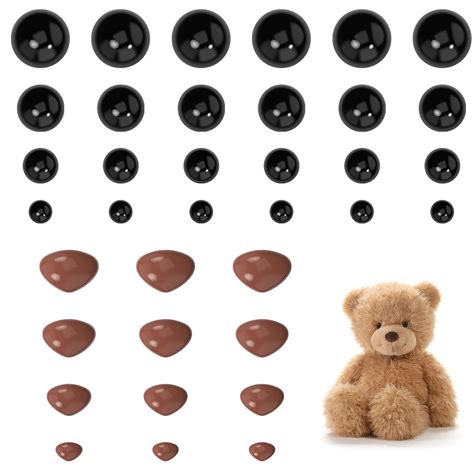 Buy Safety Eyes and Noses, Dowsabel Black Plastic Doll Eyes and Coffee ...