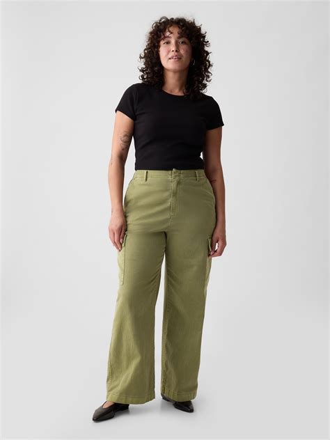 Mid Rise Loose Khaki Cargo Pants | Gap