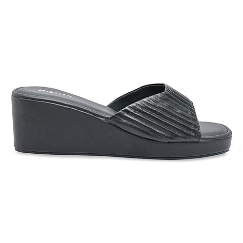 Buy Rocia Black Women's Casual Wedge Sandals Online at Regal Shoes ...