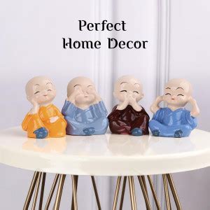 R AND P ENTERPRISE Cute Mini Buddha Monk Idol Statue for Car Dashboard ...